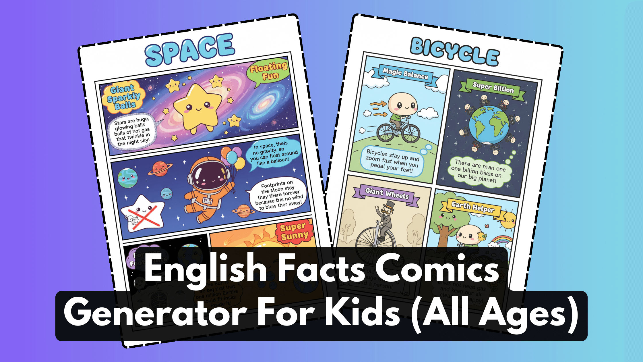 English Facts Comics Generator For Kids (All Ages)
