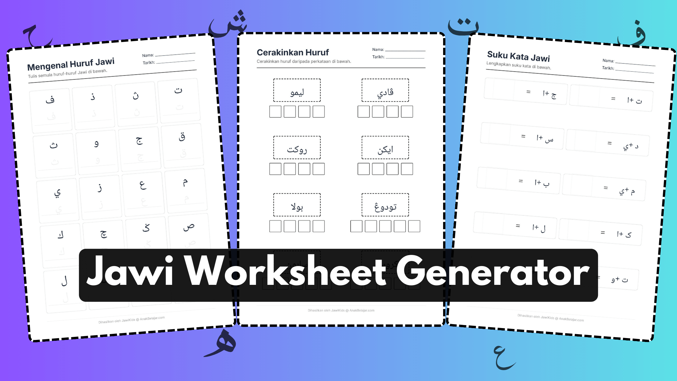 Jawi Worksheet Generator