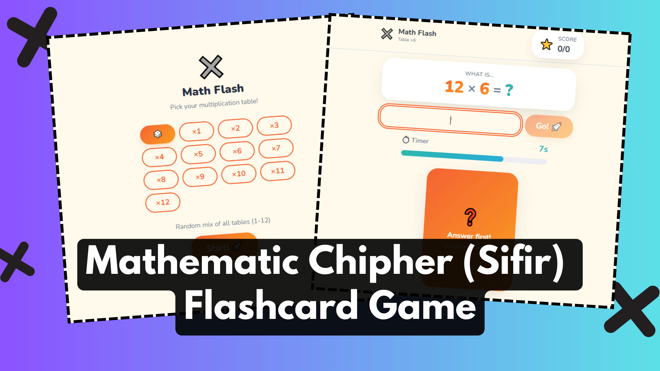 Mathematic Chipher (Sifir) Flashcard Game